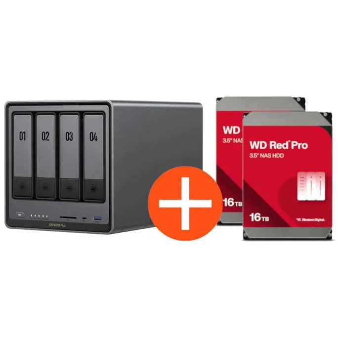 UGREEN NASync DXP4800 Plus NAS System 4-Bay 32TB inkl. 2x WD WD161KFGX NAS HDD – 16 TB