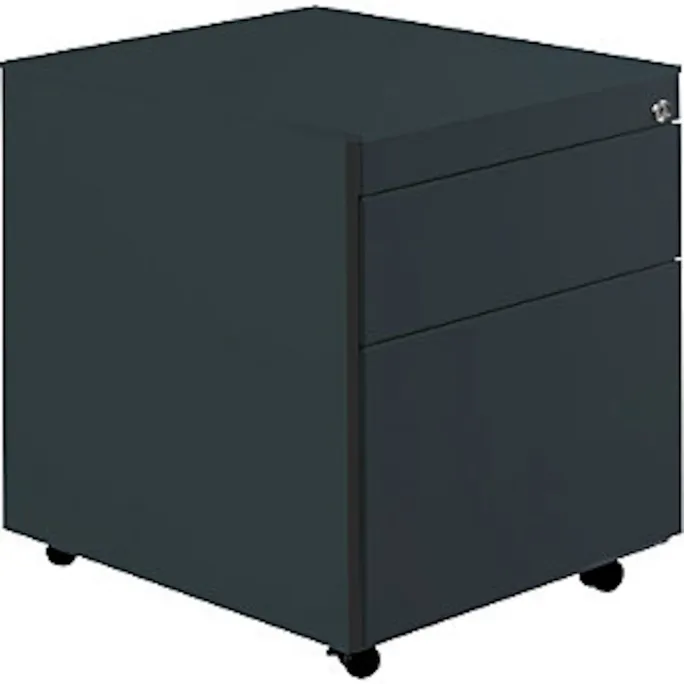 Schubladencontainer mit Rollen, 570×600, 1 Schub, 1 Hängereg., anthrazit