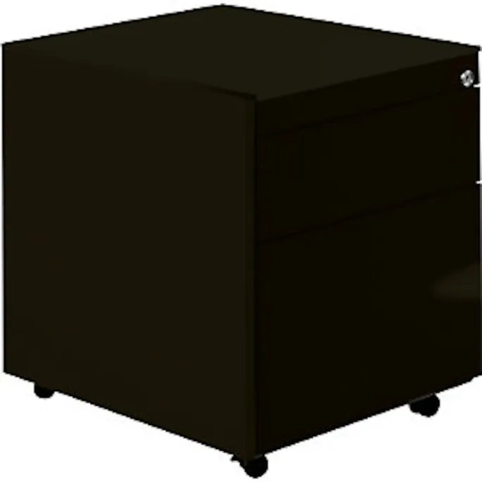 Schubladencontainer mit Rollen, 570×600, 1 Schub, 1 Hängeregistratur, graphit