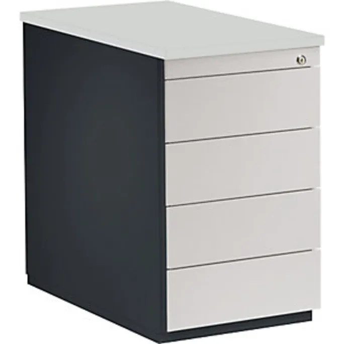 Schubladencontainer, 720×800, 4 Schubladen, anthrazit/lichtgrau